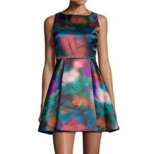 NWT Alice + Olivia Bella Watercolor A-Line Dress